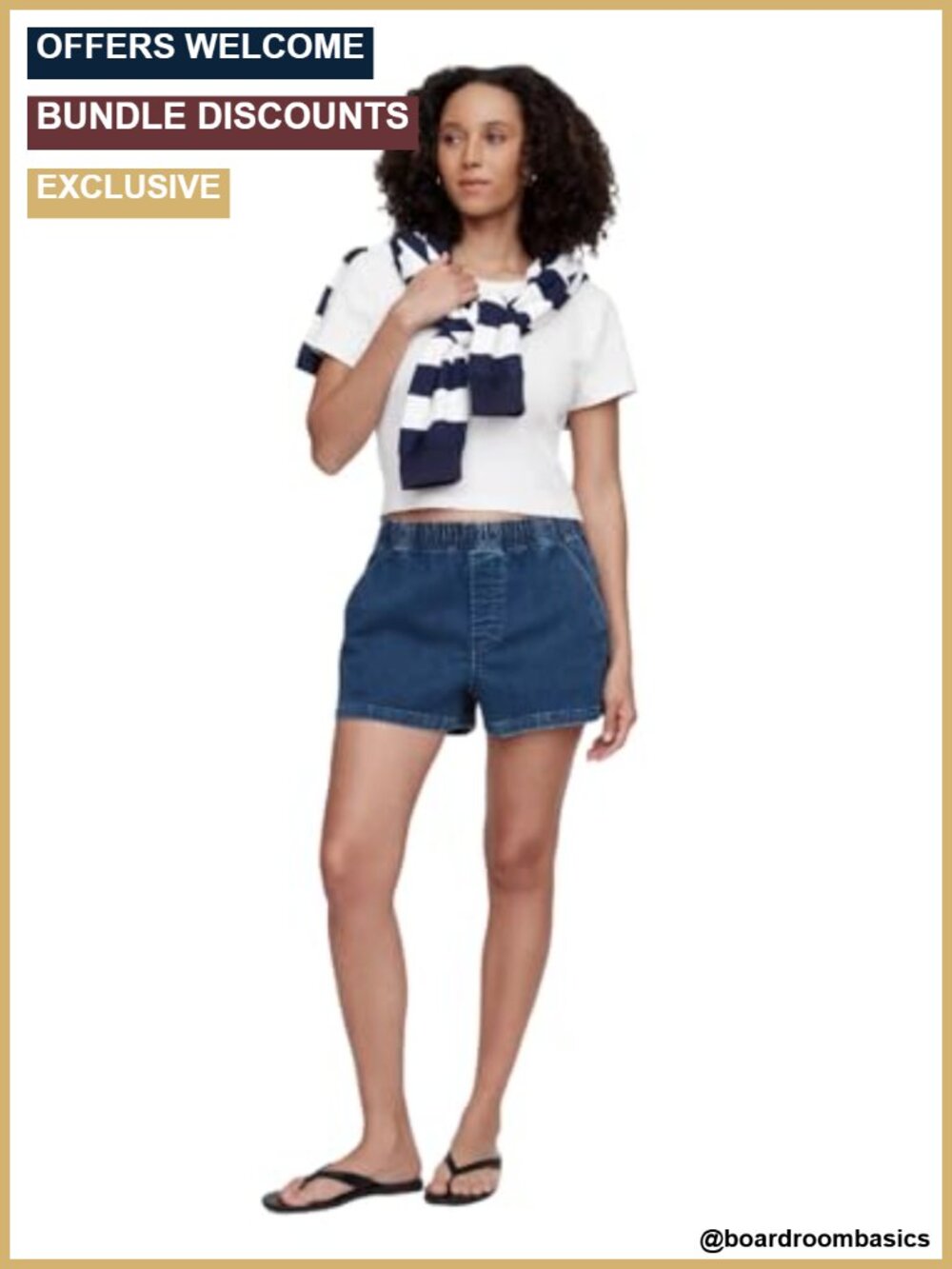 Gap Women's Mid Rise Straight Denim Jean Shorts Pull On